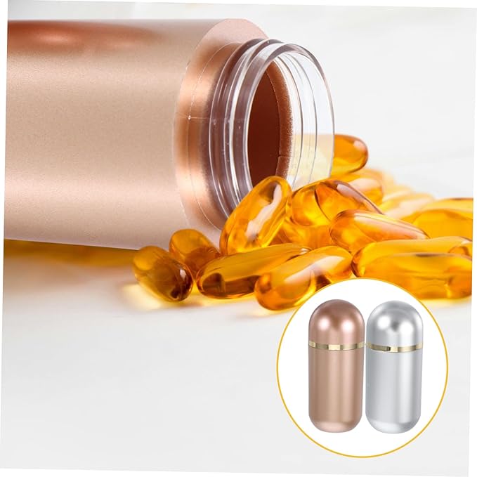 MAGICLULU 2Pcs Travel Pill Container Small Medicine Organizer with Excellent Sealing for Capsules Powders Portable and Lightweight for Home Office Travel Use