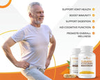 Organic Turmeric & Ginger Capsules - Turmeric Curcumin with Ginger & BioPerine, 95% Curcuminoids - Joint, Digestion, Immunity Support, Black Pepper Extract for Increased Absorption