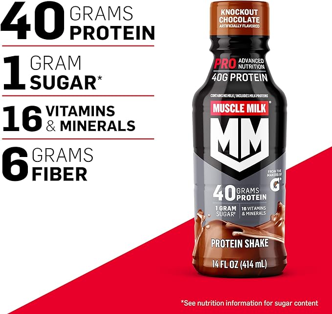 Muscle Milk Pro Series Protein Shake,Chocolate Peanut Butter,40g Protein,14 Fl Oz,(Pack of 24)