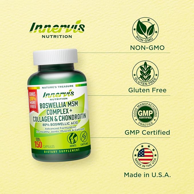Boswellia MSM Complex 150 Caps – Supports Joint Health | Collagen, Chondroitin, Turmeric