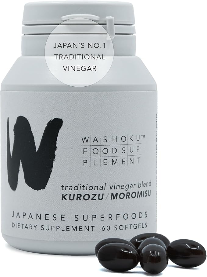 Japanese Longevity Supplement | Black Vinegar (Kurozu) & Okinawa Fermented Rice Extract (Moromisu) | Supports Energy, Healthy Aging & Overnight Recovery | 10 Servings (60 Softgels) | Trial Size