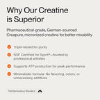Momentous Creatine Lemon Monohydrate Powder - Creatine Powder - Supports Strength, Lean Muscle, & Recovery for Men & Women - NSF Certified for Sport - 6.49 g per Serving - 15 Servings