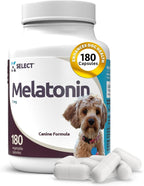 K9 Select Melatonin for Dogs - Calming Aid Tasty Dog Supplement - Helps Overall Health with Quiet Moments and Composure - Reduce Stress Calming Treats for Small Dogs - 1 mg, 180 Vegetable Capsules