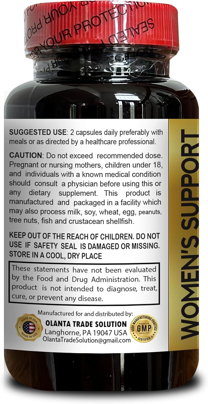 MENOPAUSE SUPPORT SUPPLEMENT - Women Digestive Health, Menopause, Joint Support with Red Clover Isoflavones, Wild Yam Root, Menopause Supplements for Women - 1 Bottle 60 Capsules
