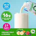 Orgain Organic Nutritional Vegan Protein Shake, Vanilla Bean - 16g Plant Based Protein, Meal Replacement, 21 Vitamins & Minerals, Fruits & Vegetables, Gluten Free, Non-GMO, 11 Fl Oz (Pack of 4)