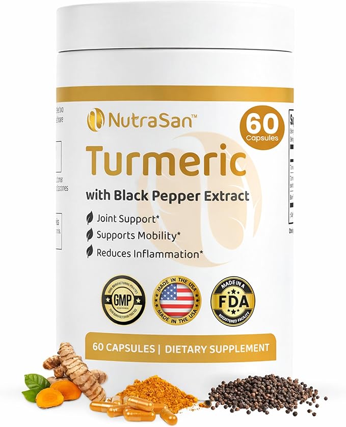 Turmeric Curcumin Supplements 900mg- Highly Bioavailable Turmeric with Curcuminoids & Black Pepper Extracts -Supports Joint Health & Reduces Inflammation - Gluten Free & Non-GMO 60 Capsules
