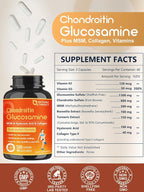 NATURE TARGET Glucosamine Chondroitin - Joint Supplement for Women & Men, Plus MSM, Collagen, Shellfish Free, 120 Counts