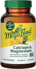 MegaFood Calcium Magnesium Supplement - Supports Bone Health & Heart Health - Magnesium Calcium Supplements for Women and Men - Non-GMO - 60 Tablets (20 Servings)