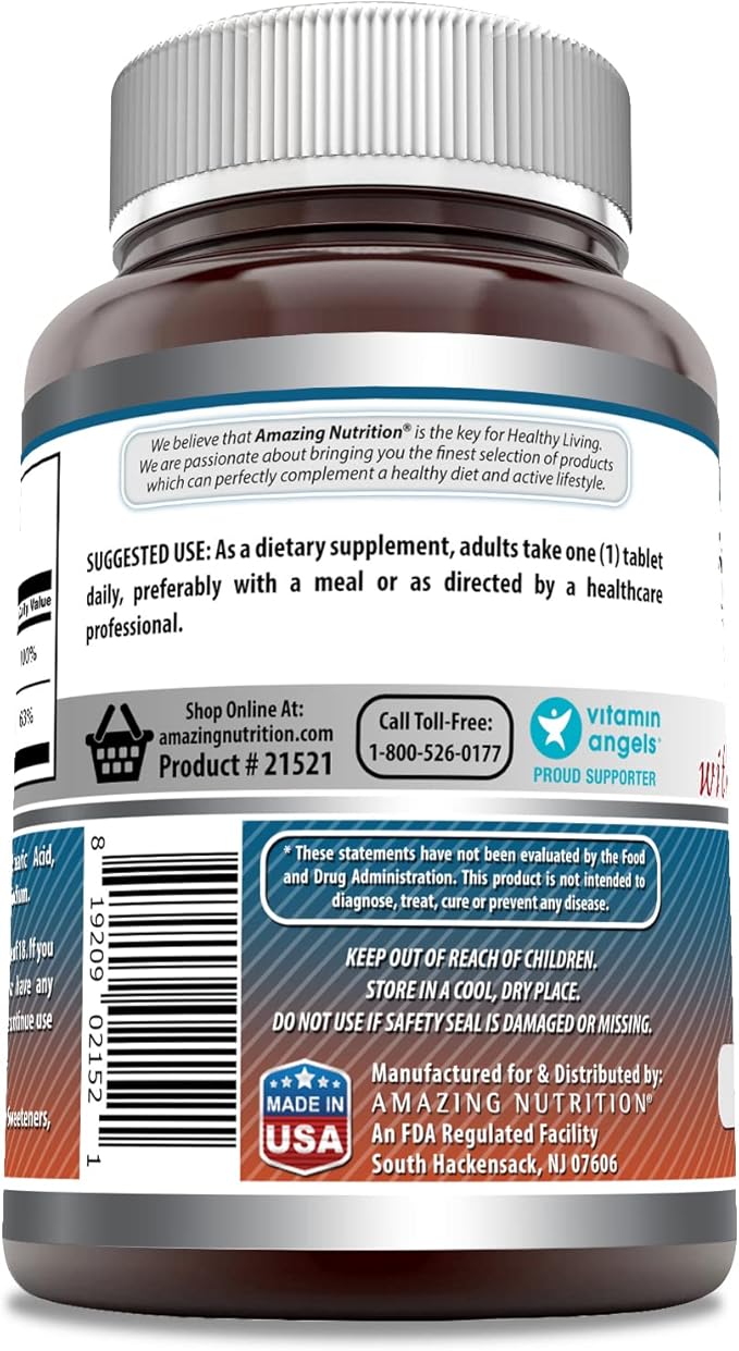 Amazing Formulas Calcium with Vitamin D3 Supplement | Tablets | Non-GMO | Gluten-Free | Made in USA (1 Pack | 500 Count)