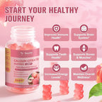 2 Pack Calcium Citrate Gummies 1200 mg - Calcium Supplements for Women with Vitamin D3 & K2,Magnesium,Zinc - Sugar Free Calcium Gummies for Bone & Teeth & Immune Support- Peach Flavor