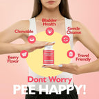 Happee Urinary Tract Health Supplement for Women & Men – Fast-Acting UTI Relief and Prevention, 500mg D-Mannose & Antioxidants, Supports Kidney and Bladder Health, Berry Flavor, 60 Chewables
