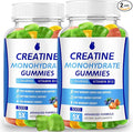 Creatine Monohydrate Gummies 5000mg Creatine for Women & Men 2 Packs, Creatine Monohydrate Chew for Boost Focus, Muscle Strength, 5g Creatine Monohydrate per Serving, Sugar Free, Vegan