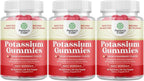 High Potency Potassium Gummies for Adults - Powerful Potassium Supplement Gummies for Optimal Health - Delicious Strawberry-Flavored - Vegan - 60 Count - 3 Pack