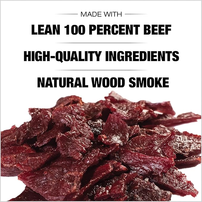 Old Trapper Beef Jerky, Old-Fashioned 8 Ounce Bag, Tender Meat Snacks for Lunches or Between Meals, 11 Grams of Protein, Zero Grams of Fat, and 70 Calories per Serving (Pack of One)