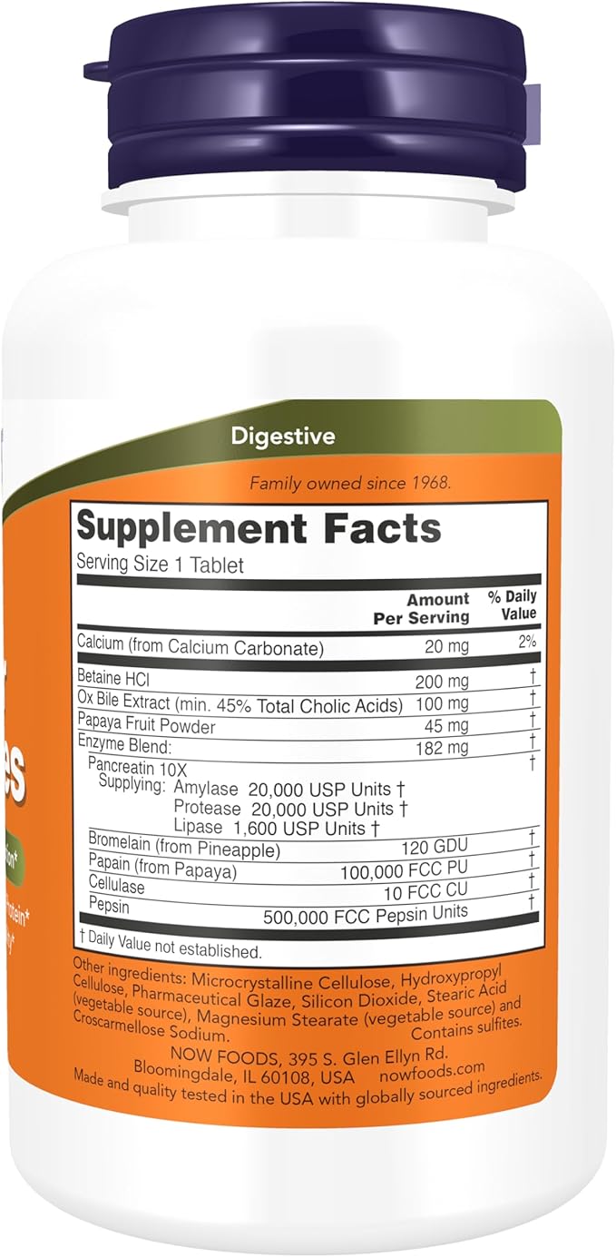 NOW Foods Supplements, Super Enzymes, Formulated with Bromelain, Ox Bile, Pancreatin and Papain, Super Enzymes, 90 Tablets, (Pack of 2)