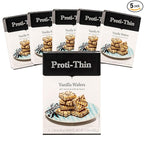 Proti-Thin High Protein Vanilla Wafer Squares, 15g Protein, Low Calorie, Low Sugar, Aspartame Free, Diet Wafer Bars, Healthy Snack, 2 Wafers per Serving, 5 Count Box (6 Boxes - Save 10%)