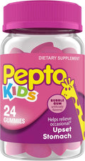 Pepto Kids Gummies, Helps Relieve Occasional Upset Stomach, Acid Indigestion, Sour Stomach and Heartburn, 24 Gummies