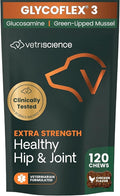 VetriScience Extra Strength Healthy Hip & Joint Chews, GlycoFlex Glucosamine and Green-Lipped Mussel Joint Support Supplement for Dogs, Promote Mobility and Soothe Joint Discomfort, Chicken, 120 Count