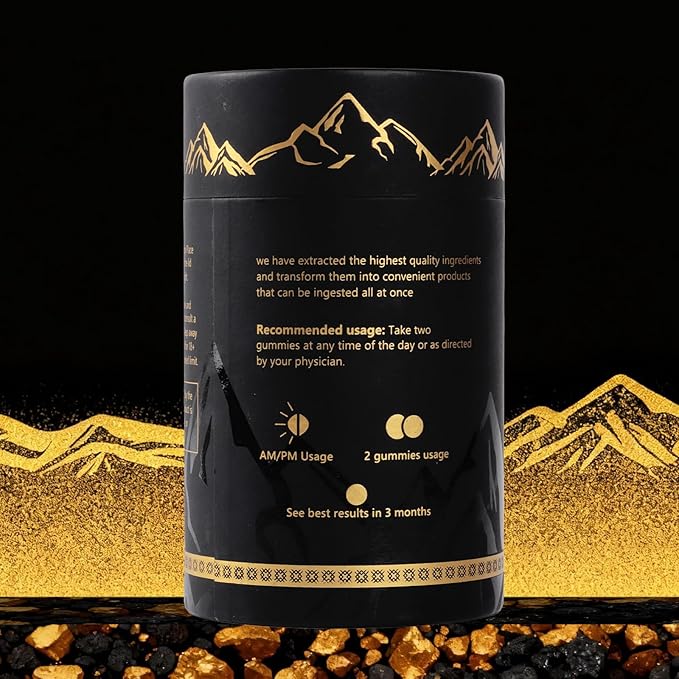 SoundHealth Shilajit for Men & Women Gummies with Shilajit Fulvic Acid, Complex with Ashwagandha, Ginger, Black Musli, Gokshura, Kaunch, Ginseng & Akarkara, Non- GMO & Third-Party Tested, Vegan Gummy
