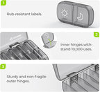 AUVON XL Weekly Pill Organizer 2 Times a Day, Pill Box 7 Day with One-Side Large Openings for Easy to Use, Gray AM PM Pill Case for Medication, Vitamins, Fish Oils, Supplements
