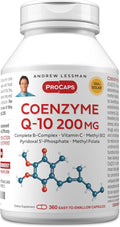 ANDREW LESSMAN Coenzyme Q-10 200 mg 360 Capsules - Essential for Energy Production and Optimum Key Organ Function, Anti-Oxidant Support, Depleted by Aging, Plus B-Complex. Easy to Swallow Capsules