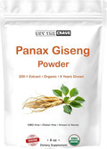 Organic Korean Panax Ginseng Root Extract, 200:1 Powder Root Extract, Maximum Strength, 170 g (6oz), 1 Gram Per Serving, with Active Ginsenosides