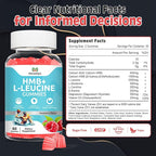 2 Pack Hmb and Leucine Gummies Supplements for Men Women, 4000mg HMB & L-Leucine Amino Acid for Muscle Growth & Fast Work0ut Recovery, Non-GMO, Gluten-Free, Raspberry Flavor,120 Count
