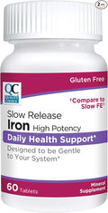 Quality Choice Iron High Potency Slow Release Tablets, 45mg, 60 Tabets Each (Pack of 2)