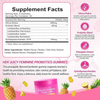 Her Juicy Feminine Probiotics Gummies, Premium Feminine Balance Gummies with Slippery Elm for Women's pH Balance, Healthy Odor, Flora and Immune Support – 90-Day Supply