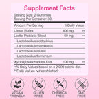 Her Juicy Feminine Probiotic Gummies for Women, Women Probiotic Slippery Elm Gummies, Tropical Pineapple Flavor, Supports pH Balance, Vegan, Gluten Free| 60 Count