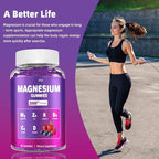 Magnesium Gummies, 2000mg Magnesium with VIT D & B6, for Immunity Support, Sugar Free Mixed Berry Flavor, 60 Gummies