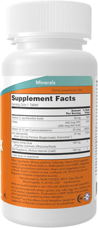 NOW Foods Supplements, Iron Complex, Non-Constipating*, Essential Mineral, 100 Tablets