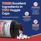 Probiotic for Men & Women, 200 Billion CFU 35 Strains, Prebiotics + Digestive Enzymes, Supreme Restore Probiotic Supplement, 60 Veggie Capsules