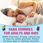 GABA Gummies for Adults, Relaxation, Zzz & Mood – Sugar-Free Calm Gummies with L-Theanine, 5-HTP, Vitamin D3 – Natural Zzz Support, GABA Supplements for Kids, 60 Count