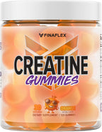 FINAFLEX Creatine Gummies - 120 Gummies - Orange Flavor - Promotes Muscular Strength, Size & Performance - 5g of Creatine Monohydrate Per Serving - 30 Servings