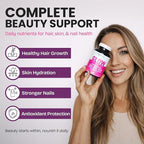 GOBIOTIX Hair Skin and Nails Vitamin Supplement - 10000mcg Biotin Pills with Hyaluronic Acid, Folate, Iron, Magnesium, and Zinc - Collagen Production, Hair Growth - 30 Servings