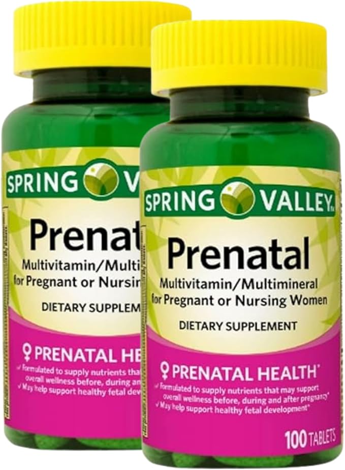 Unique Bundle Store Prenatal Multivitamin 100 Tablets - Dietary Supplement, Prenatal for Women (Pack of 2)