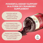 Natural Cranberry Gummies for Women and Men - Extra Strength Delicious Antioxidant Cranberry Chews for Urinary Tract Health Kidney Support Bladder & Immune Health - Vegan Gluten & Gelatin Free - 60ct
