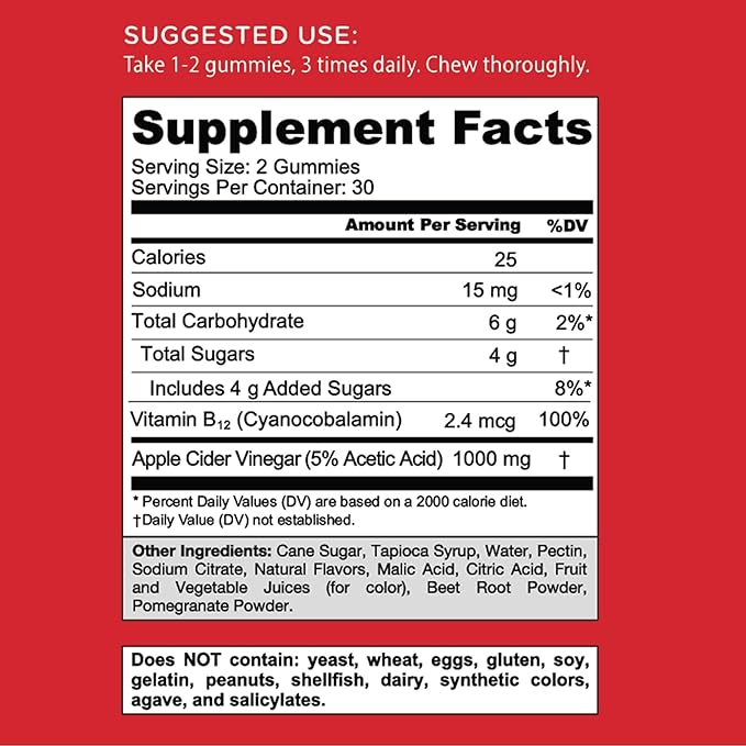 Goli Apple Cider Vinegar Gummies - Worlds First ACV Gummy with Vitamin B12, Beetroot & Pomegranate - Vegan, Non-GMO, Gluten-Free, 300 Count (5 Pack)
