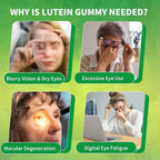 Lutein Gummies 25mg, Lutein and Zeaxanthin Supplements Eye Vitamins Gummies for Support Blue Light Protection, Vision & Overall Eye Health, Sugar Free, Pineapple Flavor, 120 Count