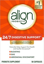 Align Probiotic, 24/7 Digestive Support*§,Probiotics for Women and Men,Probiotics for Digestive Health,Men and Womens Probiotic Capsules Help Relieve Occasional Bloating & Gas*,56 Capsules,(Pack of 2)