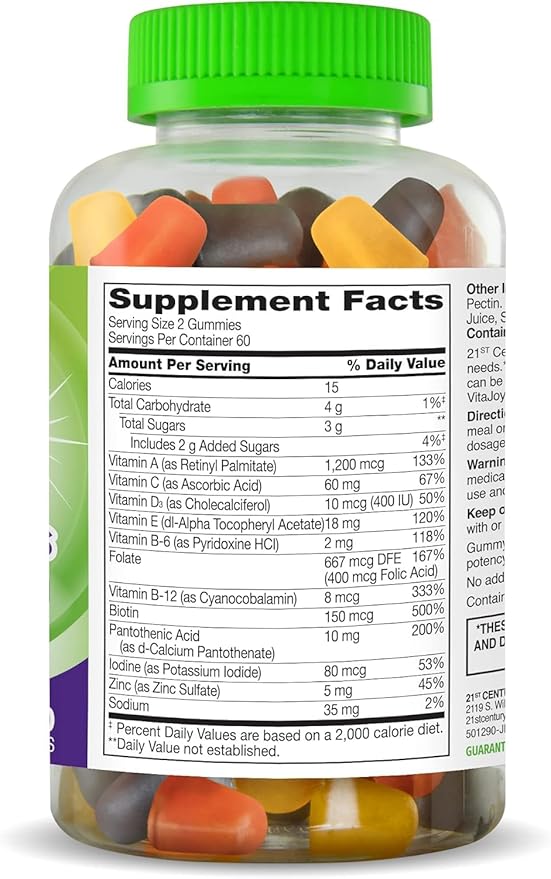21st Century Vitajoy vitamin fruit flavors, Cherry and Strawberry, 120 Count