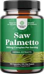 Extra Strength Saw Palmetto Extract - Advanced Herbal Complex for Hair Health and Urinary Support with Plant Sterols & Flavonoids - Potent Herbal Supplement with 500mg per Serving - 100 Count