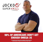 Jocko Fuel Antarctic Krill Oil Omega 3 Fatty Acid Supplements DHA & EPA - 1000mg Softgels - Supports Joints, Mobility & Mental Function (60 Softgels) (Pack of 2)
