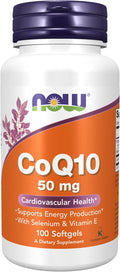 NOW Supplements, CoQ10 50 mg, Pharmaceutical Grade, All-Trans Form produced by Fermentation, 100 Softgels