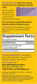 Nature Made Probiotics for Women and Men, Probiotic Capsules 1 Billion CFU from Live Cultures for Immune & Digestive Support, 30 Capsules, 30 Day Supply