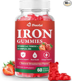 Vegan Iron Gummies - High Potency Iron Supplement for Women & Men - Supports Energy & Immune Health - Strawberry Flavor (60 Count)