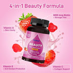 Natural 6000mcg Biotin Gummies No Sugar Added, Hair Skin and Nails Beauty Gummies with Vitamins A C E for Women Men, GMO Free, Gluten Free