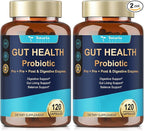 Totaria 14-in-1 Gut Health Supplement with Probiotics, Prebiotics, Postbiotics & Digestive Enzymes for Women & Men, 60 Billion CFU Probiotics for Gut and Digestion, Strong Immunity, Skin (2 Pack)