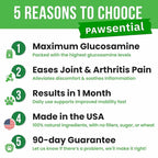 Glucosamine Chondroitin for Dogs - Joint Supplement w/Omega-3 Fish Oil - MSM - Advanced Mobility Chews - Joint Pain Relief - Hip & Joint Care - 120Ct - Made in USA